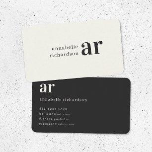 Vintage Monogram Retro Typography Minimalist Business Card