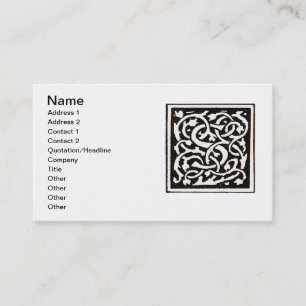 Vintage Monogram S Art Nouveau Letter Business Card