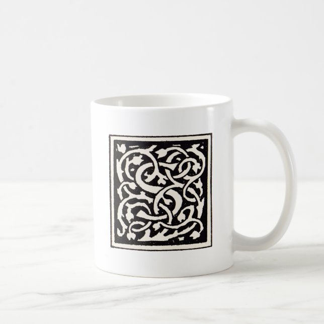 Vintage Monogram S Art Nouveau Letter Coffee Mug (Right)