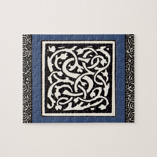 Vintage Monogram S Art Nouveau Letter Jigsaw Puzzle (Horizontal)