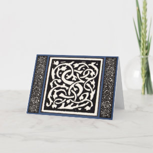 Vintage Monogram S Art Nouveau Letter Note Card