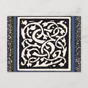 Vintage Monogram S Art Nouveau Letter Postcard