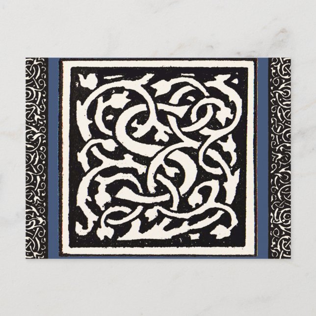 Vintage Monogram S Art Nouveau Letter Postcard (Front)