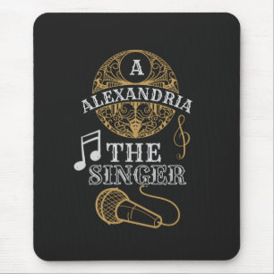 Vintage Monogram singer funny music microphone Mouse Pad