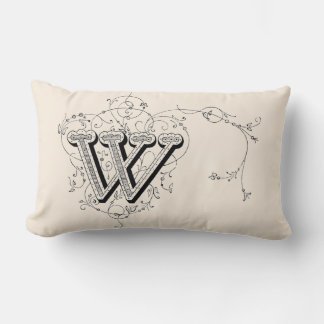 Vintage Monogram 'W' Lumbar Cushion