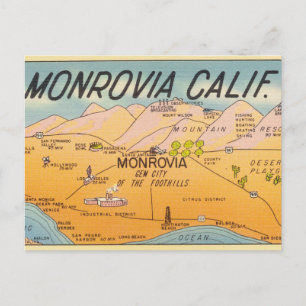 Vintage Monrovia California Postcard