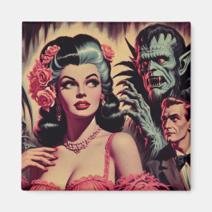 Vintage Monster Horror Girl  Magnet