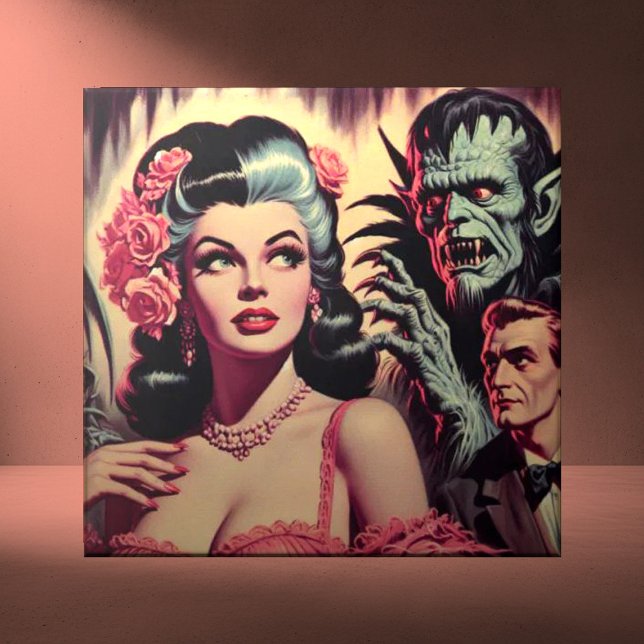 Vintage Monster Horror Girl  Tile (Creator Uploaded)