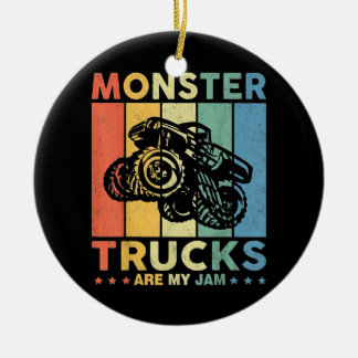 Vintage Monster Truck Are My Jam Ceramic Tree Decoration