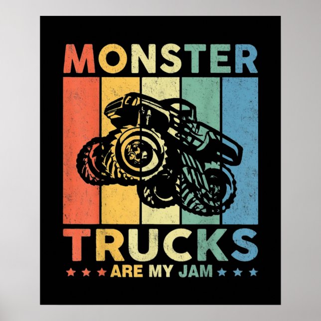 Vintage Monster Truck Are My Jam Poster (Front)