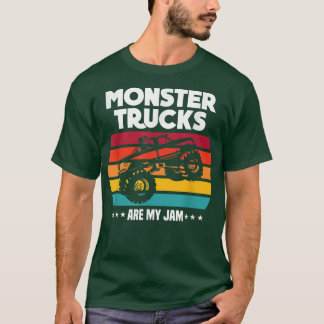 Vintage Monster Truck Are My Jam Retro Sunset Cool T-Shirt
