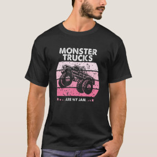 Vintage Monster Truck Are My Jam Retro Sunset Cool T-Shirt