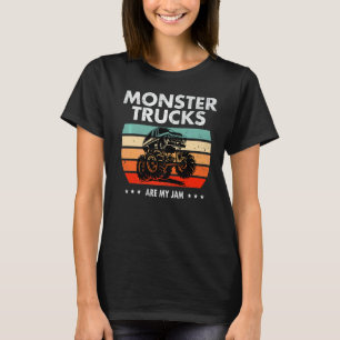 Vintage Monster Truck Are My Jam Retro Sunset Cool T-Shirt