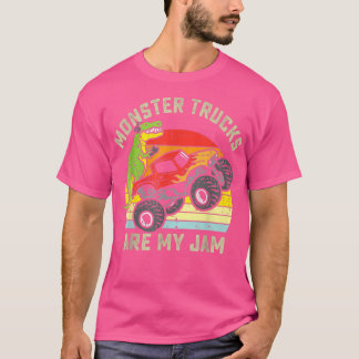 Vintage Monster Truck Are My Jam Retro Sunset Cool T-Shirt