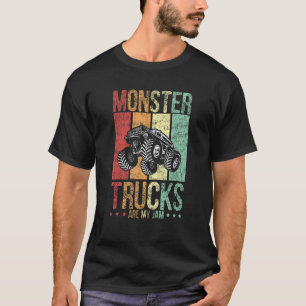 Vintage Monster Truck Are My Jam Retro Sunset Cool T-Shirt