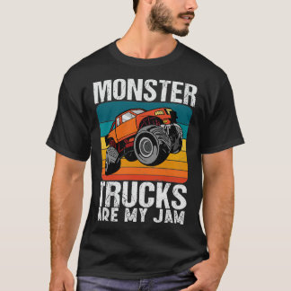 Vintage Monster Truck Are My Jam Retro Sunset Cool T-Shirt