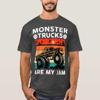 Vintage Monster Truck Are My Jam Retro Sunset Cool T-Shirt