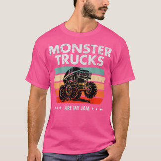 Vintage Monster Truck Are My Jam Retro Sunset Cool T-Shirt