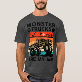 Vintage Monster Truck Are My Jam Retro Sunset Cool T-Shirt