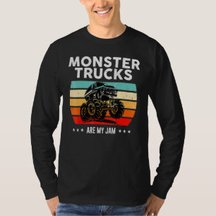 Vintage Monster Truck Are My Jam Retro Sunset Cool T-Shirt