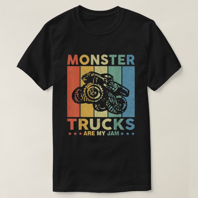 Vintage Monster Truck Are My Jam T-Shirt (Design Front)