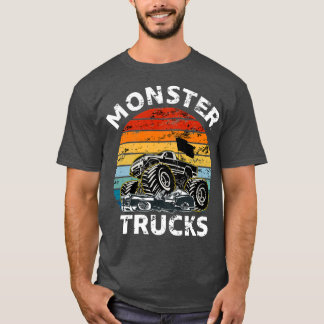 Vintage Monster Truck Gift Bigfoot Car Cool Engine T-Shirt