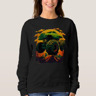 Vintage Monster Truck Retro Sunset Monster Truck B Sweatshirt