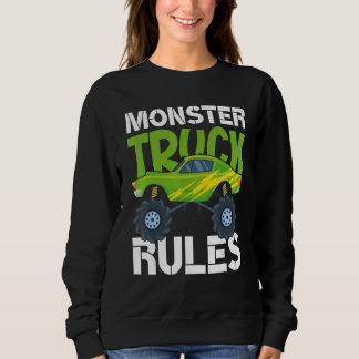Vintage Monster Truck Rules Cool Engines Truck  1 Sweatshirt