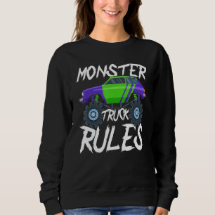 Vintage Monster Truck Rules Retro Sunset Cool Engi Sweatshirt