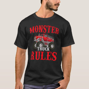 Vintage Monster Truck Rules Retro Sunset Cool Engi T-Shirt