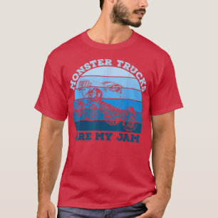 Vintage Monster Trucks Are My Jam Retro Sunset Men T-Shirt