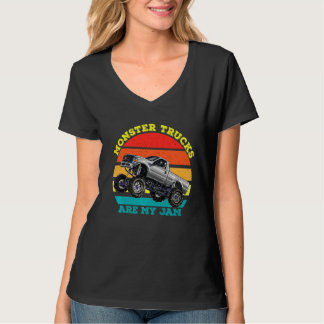 Vintage Monster Trucks Are My Jam Retro Sunset Men T-Shirt