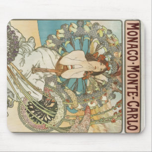 Vintage Mont-Carlo Poster by Alphonse Mucha Mouse Pad