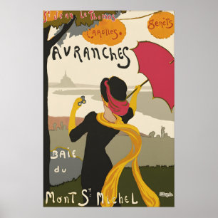 Vintage Mont Saint Michel Avranches France Travel Poster