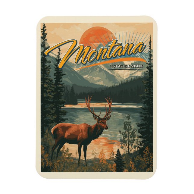 Vintage Montana  Magnet (Vertical)