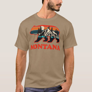 Vintage Montana Mountain Grizzly Bear Hiking Souve T-Shirt
