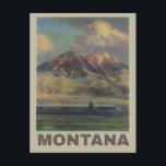 Vintage Montana Mountains Train Travel Postcard<br><div class="desc">Anyone would love to receive this vintage tourism travel postcard featuring a retro illustration of a train in the mountains of Montana!</div>