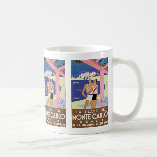 Vintage Monte Carlo Beach Coffee Mug (Right)