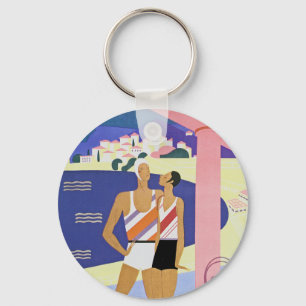 Vintage Monte Carlo Beach Key Ring