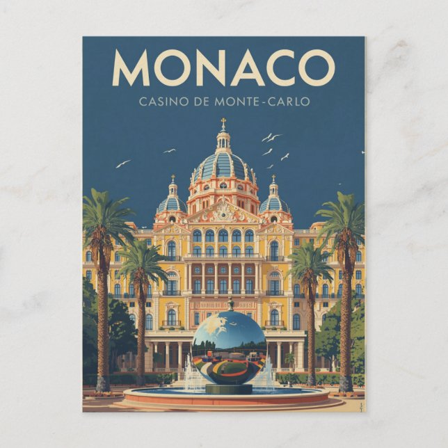 Vintage Monte-Carlo Casino Travel Postcard (Front)