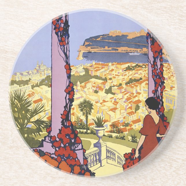 Vintage Monte Carlo Monaco Sandstone Coaster (Front)