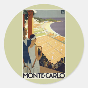 Vintage Monte Carlo Monaco Travel Classic Round Sticker