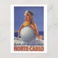 Vintage Monte Carlo Two Women in Swimsuits 