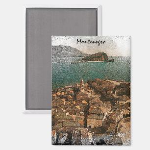 Vintage Montenegro Balkan Travel Magnet