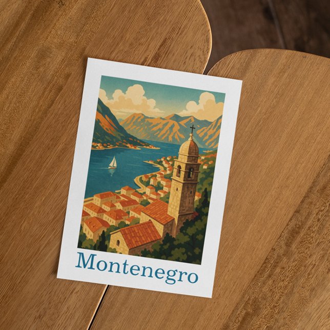 Vintage Montenegro Kotor Bay Balkan Travel  Postcard (Vintage Montenegro Kotor Bay Balkan Travel Postcard)