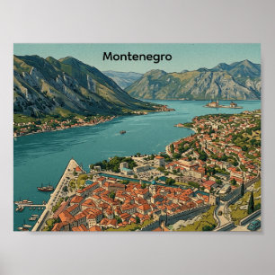 Vintage Montenegro Kotor Bay & Old Town Cruise Poster