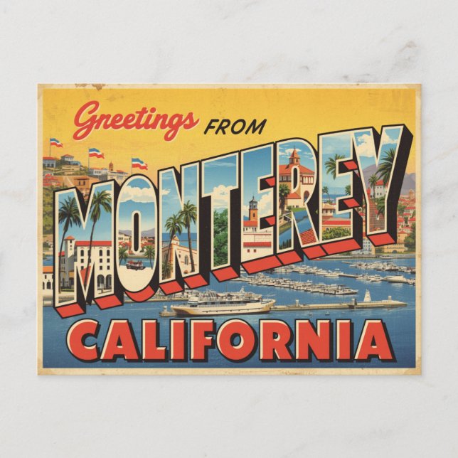 Vintage Monterey Travel Postcard (Front)