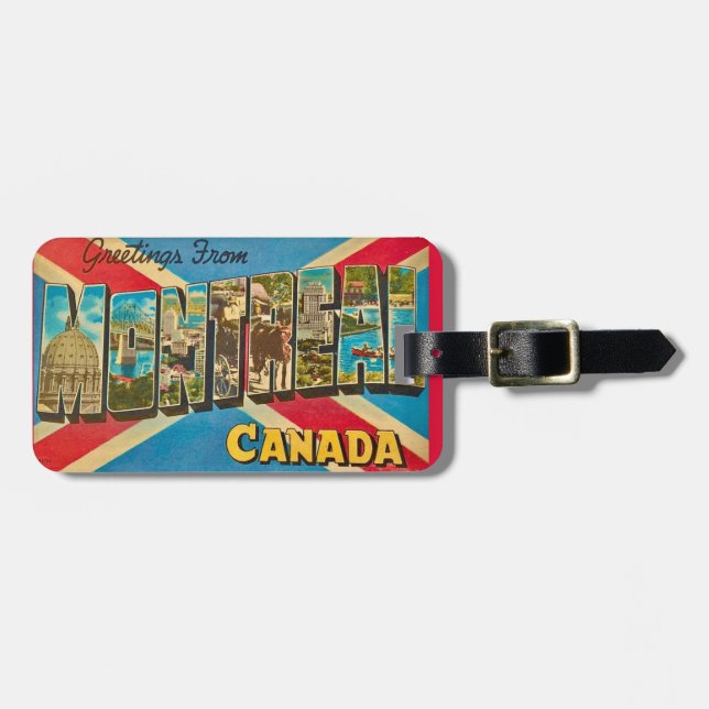 Vintage Montreal Canada Luggage Tag (Front Horizontal)