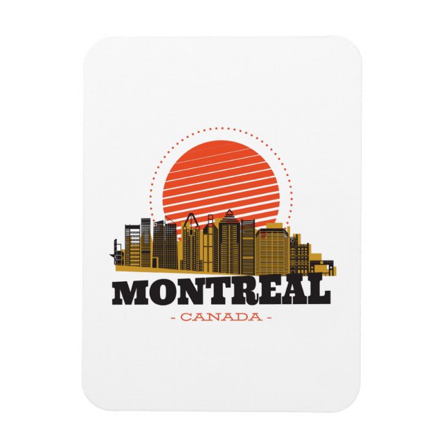 Vintage Montreal Canada Skyline    Magnet (Vertical)