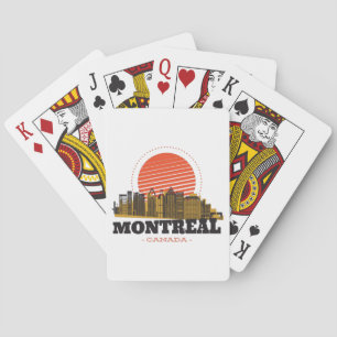 Vintage Montreal Canada Skyline View Playing Cards